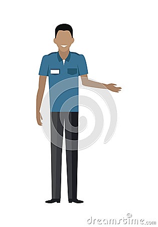 Shop Worker Man Character Vector Illustration Vector Illustration