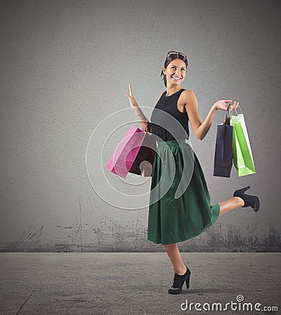 Shopaholic woman Stock Photo