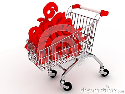 Shoping cart over white Stock Photo