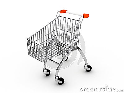 Shoping cart over white Stock Photo