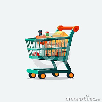 shoping cart vector flat minimalistic isolated illustration Vector Illustration