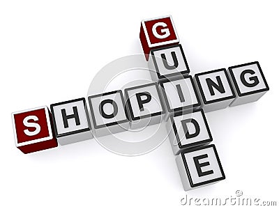 Shoping guide word cubes Stock Photo