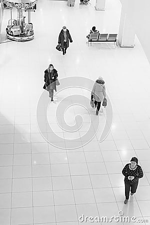 Shoppers from Above Editorial Stock Photo