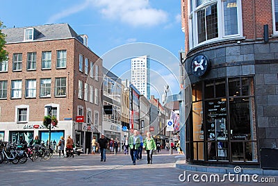 Shoppers in the City Centre-Shopping Centre Eindhoven-Netherlands Editorial Stock Photo