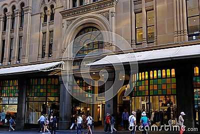 Entrance to the Historic Queen Victoria Building, Sydney, Australia Editorial Stock Photo