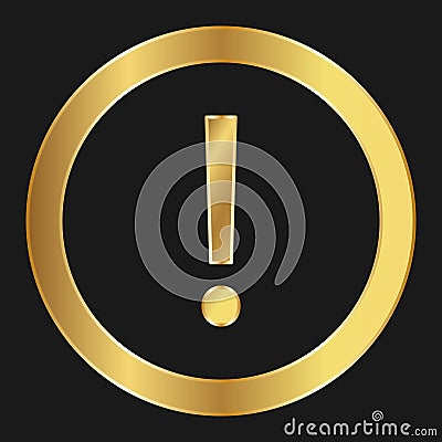 Shopping attention or problem or exclamation simple gold icon for apps and websites Vector Illustration