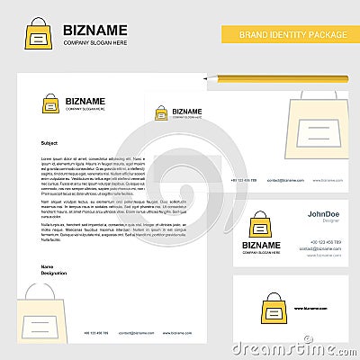 Shopping bag Business Letterhead, Envelope and visiting Card Design vector template Vector Illustration