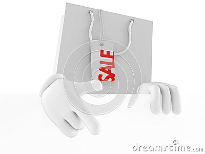 Shopping bag character Stock Photo