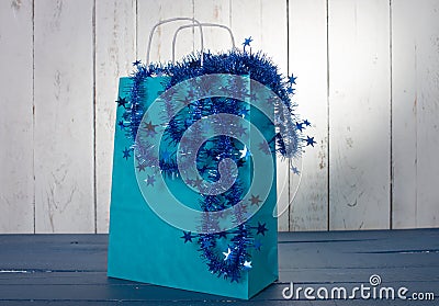 Shopping bag for Christmas Stock Photo