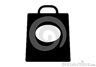 Shopping bag with ellipse icons Stock Photo