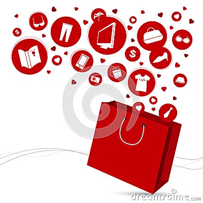 Shopping bag and fashion icon Vector Illustration