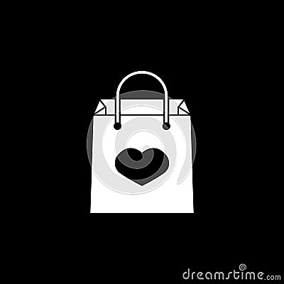 Shopping bag with heart icon Vector Illustration