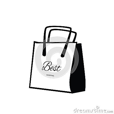 Shopping Bag Icon, Handbag Silhouette, Shoppingbag Sign, Tote Symbol, Shopper Pictogram, Woman Luggage Vector Illustration