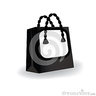 Shopping Bag Icon, Handbag Silhouette, Shoppingbag Sign, Tote Symbol, Shopper Pictogram, Woman Luggage Vector Illustration