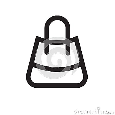 Shopping bag icon vector sign and symbol isolated on white background, Shopping bag logo concept Vector Illustration