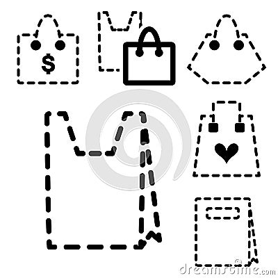 Shopping Bag Icons Vector Illustration