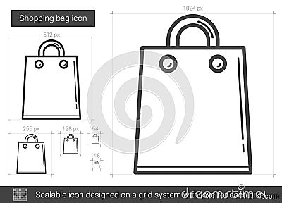 Shopping bag line icon. Vector Illustration