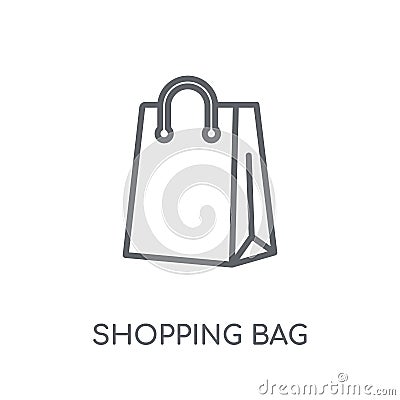 Shopping bag linear icon. Modern outline Shopping bag logo conce Vector Illustration