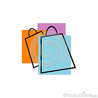 shopping bag logo design icon online shop symbol vector illustrations Vector Illustration