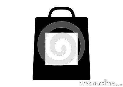 Shopping bag with square icons Stock Photo