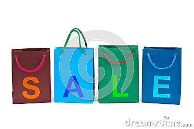 Shopping bags and word Sale Stock Photo
