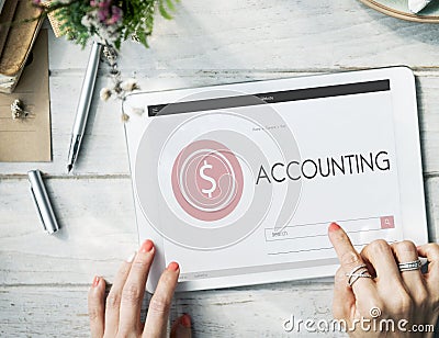 Shopping Banking Accounting Webpage Text Search Concept Stock Photo