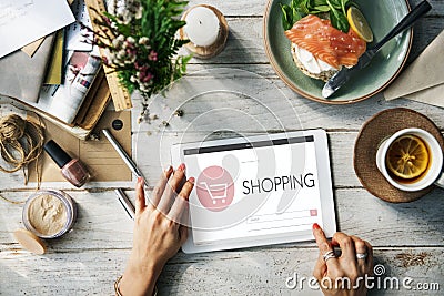 Shopping Banking Accounting Webpage Text Search Concept Stock Photo