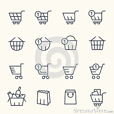 Shopping basket icons Vector Illustration