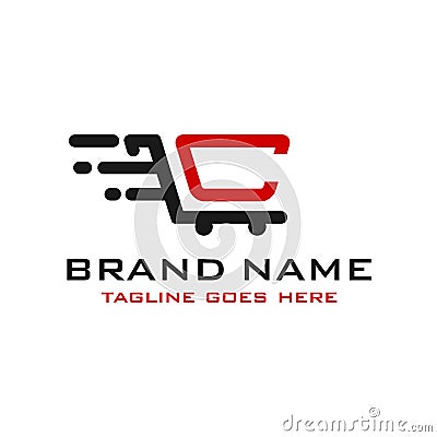 Shopping basket logo initials C Stock Photo