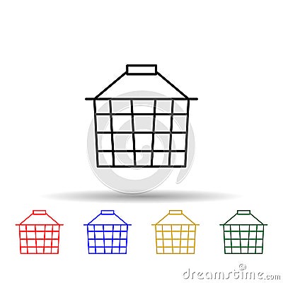shopping basket multi color style icon. Simple thin line, outline of web icons for ui and ux, website or mobile application Stock Photo