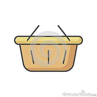 Shopping basket RGB color icon Vector Illustration