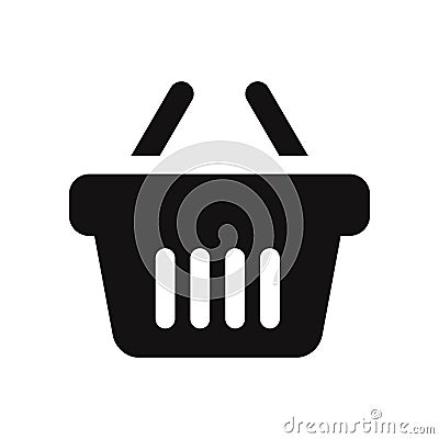 Shopping basket vector icon isolated on white background Vector Illustration