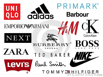 Shopping Brands icons Editorial Stock Photo