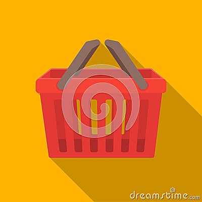 Shopping busket icon in flat style isolated on white background. E-commerce symbol stock vector illustration. Vector Illustration