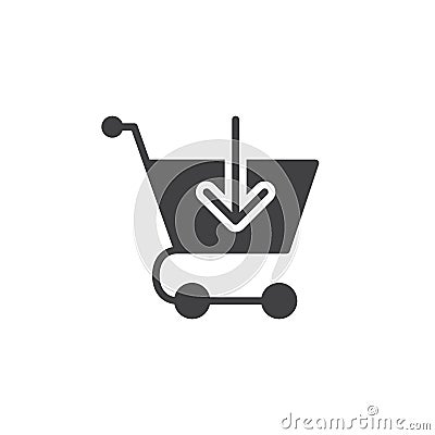 Shopping cart with arrow inside icon vector Vector Illustration