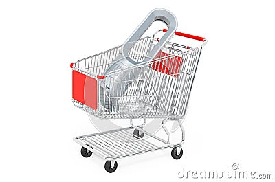 Shopping cart with bladeless air fan. 3D rendering Stock Photo