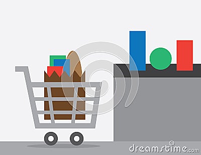 Shopping Cart Checkout Vector Illustration