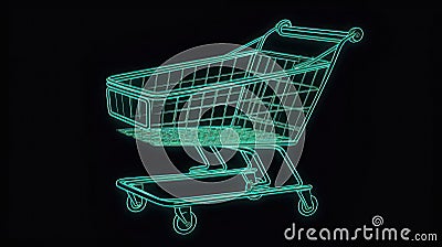 A shopping cart icon representing the use of retail data in big data analysis created with Generative AI Stock Photo