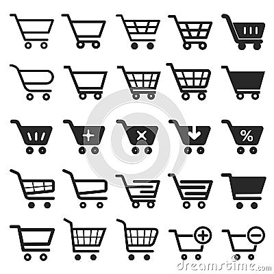 Shopping Cart icon set Vector Illustration