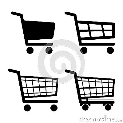 Shopping Cart Icon set icon isolated on white background. Vector illustration. Vector Illustration