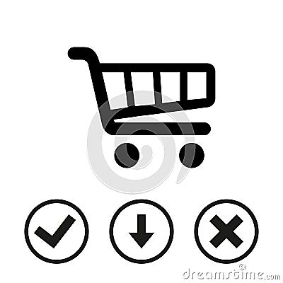 Shopping cart icon stock vector illustration flat design Vector Illustration