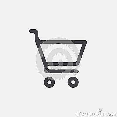 Shopping cart icon, vector logo, linear pictogram isolated on white, pixel perfect illustration. Vector Illustration