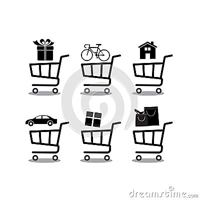 Shopping cart Icon Vector. Shopping cart Icon JPEG. Stock Photo