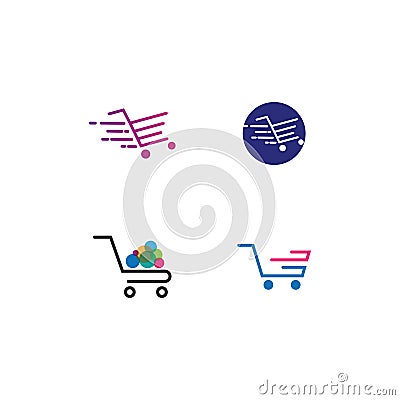 Shopping cart icons vector Vector Illustration