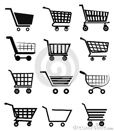 Shopping Cart Icons Vector Illustration