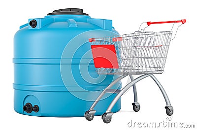 Shopping cart with intermediate bulk cistern. 3D rendering Stock Photo