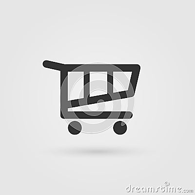 Shopping cart line icon, outline vector illustration, linear pictogram isolated on gray. Vector Illustration