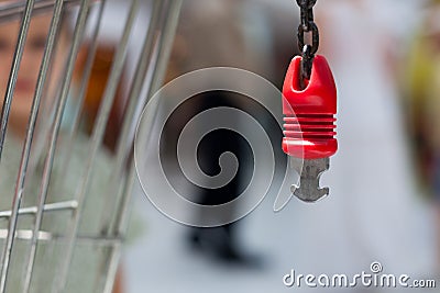 Shopping cart locking system Stock Photo