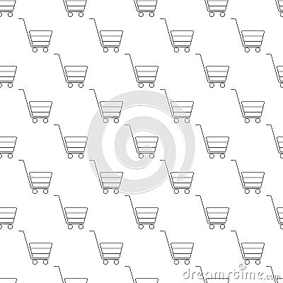 Shopping cart pattern seamless Stock Photo