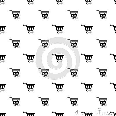 Shopping cart pattern, simple style Vector Illustration